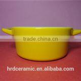 Stocked Korean Style Colorful Yellow High Ceramic Soup Pot thumbnail-3