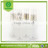 wholesale fancy gold glass crystal wedding happy champagne flute