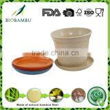 Manufacturer Supply Best Selling Items Bamboo Fiber Flower Pot With Tray thumbnail-4