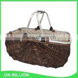 Large Size Willow Shopping Basket With Handles thumbnail-4