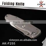 Hot Sale Outdoor Knives Stainless Steel Handle Folding Knife , 440+Titanium Coated thumbnail-2