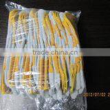 Cow Split Leather Safety Glove With Patch Palm Yellow Cotton Drill Back thumbnail-2