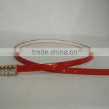 Wholesale Colourful Rhinestone Paved Alloy Buckle Sex Women Lady Thin PU Waist Belt thumbnail-6