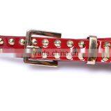 Wholesale Double Layer Rivets Decorated Square Pattern Buckle Sex Women Lady Thin PU Waist Belt thumbnail-4