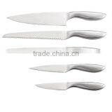 A3349 Stainless Steel Hollow Handle Kitchen Knife Set Metal Cutlery Set thumbnail-1