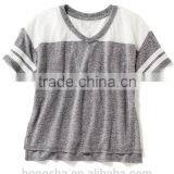 Child Girls Linen-Blend Football Tee HST8064 thumbnail-3
