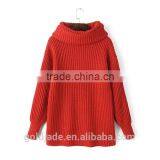 Fashion High Quality Long Sleeve Turtleneck Brown Pullover Sweaters for Women thumbnail-2