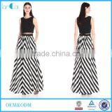 2016 Hot Sales Two Piece Design Maxi Dress Black/white New Style Dress LC6042-A thumbnail-1