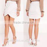 2016 High Quality Women White Pleated Magic Wrap Mini Skirt thumbnail-6