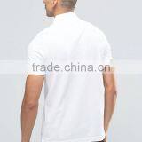 Cheapest Custom Embroidery Logo Short Sleeve Button Placket White Men's 100% Cotton Breathable Pique 200g Casual Polo Shirt thumbnail-2