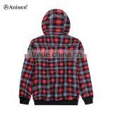 2017 Oem Service Factory Windproof Plaids Warm Bomber Men Polar Fleece Coat thumbnail-2