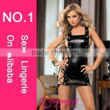 2015 Fashion Mature Women Leather Sexy Shiny Pvc Lingerie thumbnail-1