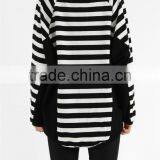 Oversized Loose Two Color Striped Sweatshirt,sweatshirt Extra Long thumbnail-4