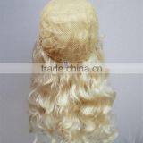 Wholesale Long Wave Heat Resistant Fiber Hair Side Part Blonde Synthetic Lace Front Halloween Wig thumbnail-6