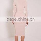 Top Quality Open Back Off Shoulder Criss-Cross Bandage Plain Color Evening Dress With V Neck thumbnail-2
