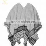 Women Stripe Cashmere Sweater Poncho Sweater thumbnail-1