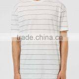 Custom Mens White off Black Stripes t Shirts 100% Cotton Summer Wear T-shirts for Man thumbnail-2