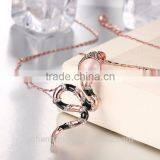 Rose Gold Plated Snake Pendant Necklace thumbnail-3