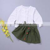 S33584W Boutique Girls Clothing Sest White Blouse+shirts Summer Clothing Sets thumbnail-1