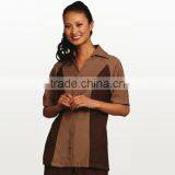 High-Quality Raglan Short Sleeve 100% Recycled Polyester Dual Tone Housekeeping Tunic for Women thumbnail-1
