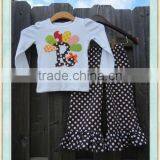 Turkey Initial Ruffle Pant Set Thanksgiving Day Outfit Kids Clothes Children's Fall Clothing thumbnail-1
