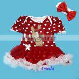 Baby Red Polka Dots Year of Horse Bodysuit Pettiskirt and Headband NB-18M thumbnail-1