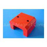 Red Painted Alnico Horseshoe Magnet , Permanent Holding Magnets