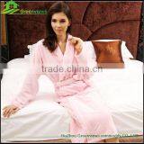 Cotton Bright Color Bathrobe for Adults Velvet Bathrobe for Men Cotton Robes for Women Embroidered Robe thumbnail-2