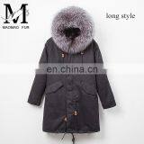 Hot Sales Winter's Fox Fur Lined Parka Germany Fur Coats With Removable Raccoon Fur Collar thumbnail-5