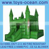 Green Color Inflatable Combo,bounce Castle With Slide