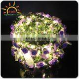 LED Hair Flower Head Band Artificial Wreath for Wedding