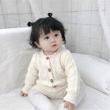 Custom Cotton Baby Girl Knitted Cardigan Suit Unique Cotton Long Sleeve Casual Baby White Sweater thumbnail-2