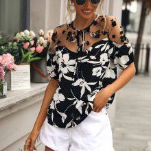 New Hot Style Lace Stitching Women Blouse thumbnail-1