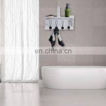 Stone Rustic Coat Rack Shelf Hanging Entryway Shelf With 4 Hooks thumbnail-4