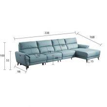 New First Layer Cowhide Functional L-Shaped Chaise Longue Sofa Modern Minimalist Doll Cotton Skin-Friendly Leather Sofa Combination thumbnail-3