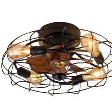 Retro ceiling electric fan light