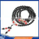 8mm Black Obsidian and Cinnabar 108 Mala Beads Buddhist Prayer Beads thumbnail-1