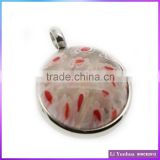 2016 Fashion Exclusive Round Murano Glass Women Stainless Steel Pendants