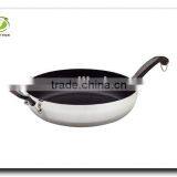 New Arrival Aluminum Non-stick Pressed Unique Frying Egg Pizza Pancake Pan Wok With Pot Ear and Bakelite Handle thumbnail-1