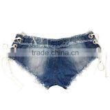 Sexy Light Acid Wash Distressed Denim Jeans Shorts Women 2016 thumbnail-4