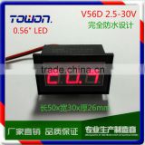0.56" Green Red Blue LED Waterproof DC Voltmeter 12 Volt Battery Meter 2.5-30V DC Auto Gauge Digital Voltmeter