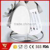 3 MM Thick 6 Pcs Kitchen Utensil Set of Stainless Cookware With Red Silicone Handle thumbnail-2