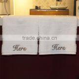 Hers and Hers Towels Wholesale His and Hers Towel 100% Cotton Gift Set Quality Choice thumbnail-1