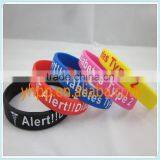Custom Type 2 Diabetic Medical Alert Silicon Febossed Wristband Bracelet Quality Choice