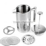 New Arrival Double Wall Stainless Steel Coffee Press Pot thumbnail-2