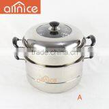 Allnice-two Overlapping Stainless Steel Steamer Pot With Glass&steel Lid thumbnail-3