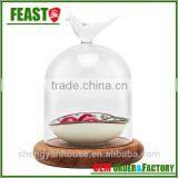 Bell Jar With Wooden Base Clear Glass Dome Stand thumbnail-3