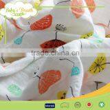 MS-17 2016 Organic Cotton Gauze Muslin Printed Patterned Muslin Baby White Fabric