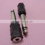 Mono Audio System Black 6.5 Male to 3.5 Female Connector Adapter