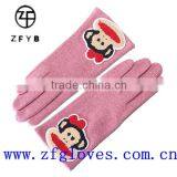 Ladies Cute Wool Gloves With Embroidery thumbnail-1